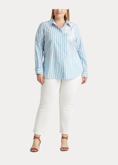 Women's Ralph Lauren Striped Cotton Shirts | 670243GXH